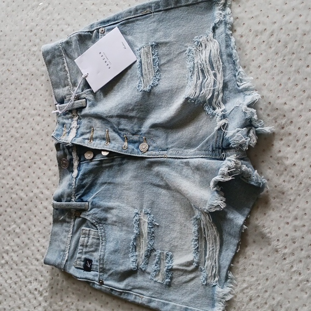 Kancan Women's Distressed Light Wash Jean Shorts - size 5/26 - Picture 2 of 16